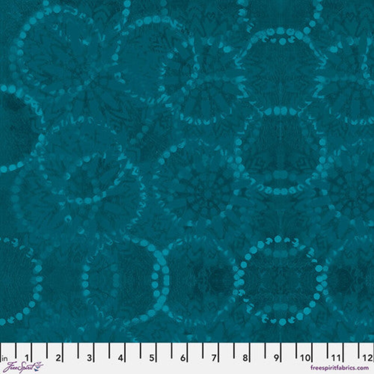 Fabric FreeSpirit Textures Dark Teal Rings by the Quarter Yard PWSP094.DKTEAL